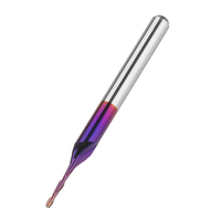 Drillpro 10 pièces 3.175mm tige 0.8mm bleu enduit spirale boule nez fraise CNC fraise