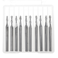 Drillpro 10 pièces 3.175mm tige 2 flûtes fraises en bout spirale CNC routeur peu gravure fraise