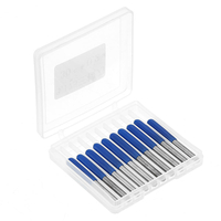Drillpro 10 pièces 3.175mm tige 45 degrés 0.1 / 0.2 / 0.3mm pointe embout de gravure en acier tungstène CNC outil