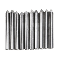 Drillpro 10 pièces 3.175mm tige 60 degrés 0.1 / 0.2 / 0.3mm pointe embout de gravure en acier tungstène CNC outil
