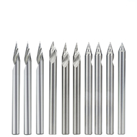 Drillpro 10 pièces 3.175mm tige embout de gravure en bout fraise 30 degrés pointe 0.1mm carbure 3D fraise sculpture sur