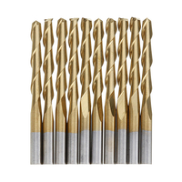 Drillpro 10 pièces 3.175mm tige titane enduit spirale extrémité plate fraise deux cannelures CNC fraise