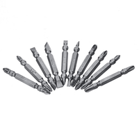 Drillpro 10 pièces 65mm embouts de tournevis magnétiques 1/4 pouces tige hexagonale PH / PZ / FL jeu dembouts de to