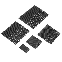 Drillpro 100 pièces 1/2/3/4 / 5mm forets hélico daux ensemble HSS tige droite noir enduit forets à bois