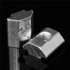 Drillpro 100pcs M5 T Écrou coulissant Acier au carbone zingué Écrou coulissant T pour profilé en aluminium 2020