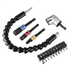 Drillpro 105 degrés réglable tournevis à Angle droit tournevis outils ensemble 1/4 tige Flexible arbre Extension tournev
