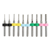 Drillpro 10Pcs 1.0-3.0mm Fraise en bout Gravure Fraise avec bague darrêt Carbure Bits PCB Drill Bit Set