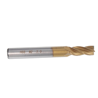 Drillpro 10PCS 7.0mm Titanium Coated HSS 4 Flute End Mill Cutter CNC Drill Bit Milling Cutter