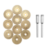 Drillpro 10pcs Disque de coupe en métal pour meule diamantée pour outil rotatif avec 2 mandrins