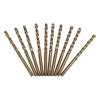 Drillpro 10pcs HSS M35 1.5 / 2 / 2.5 / 3/4 / 4.5 / 5mm Ensemble de forets hélico daux en cobalt