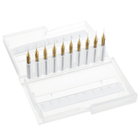 Drillpro 10PCS Masque en carbure de tungstène Moule de forage 0.2 / 0.25 / 0.3mm Titanium Placage PCB Foret pour Meltblo