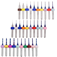 Drillpro 10pcs mise à niveau 0.1-2mm bleu NACO revêtement revêtement CNC foret pour les cartes de circuit imprimé Foret