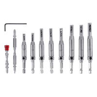 Drillpro 11 Pcs 5/64 à 1/4 pouce auto-centrant Foret Charnière Tapper Core Foret Set Magnétique Anneau Tournevis Embouts