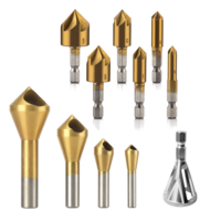 Drillpro 11 pièces ensemble de forets à fraiser avec revêtement en titane 5 cannelures foret à chanfrein foret déba