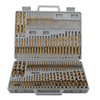 Drillpro 115 pièces ensemble de forets hélico daux pour placage de titane 1 / 16-1 / 2 pouces foret hélico dal à tige ro