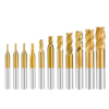 Drillpro 11Pcs 1.5-10mm Revêtement Titane HSS 4 Fraise Fraise CNC Ensemble De Forets