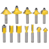 Drillpro 12 pièces 8mm tige fraise routeur ensemble de bits coupe bois carbure moulin travail du bois coupe gravure scul
