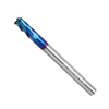 Drillpro 1/2/3 / 4mm nez de boule 4 cannelures fraise R0.2-R1.0 Nano fraise en carbure de revêtement bleu