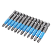 Drillpro 12pcs Embout de tournevis 1/4 pouce Hex Shank Anti Slip PH2 Phillips Embouts de tournevis à impact magnétique