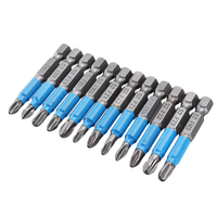 Drillpro 12pcs Embout de tournevis 1/4 pouce Hex Shank Anti Slip PH2 Phillips Embouts de tournevis à impact magnétique