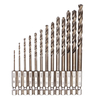 Drillpro 13 pcs 1.5-6.5mm M35 Mèche Cobalt Foret HSS-Co Twist Jeu De Forets 1/4 Pouce Hex Shank