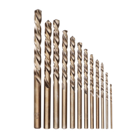 Drillpro 13pcs 1.5-6.5mm HSS-Co M35 Cobalt Twist foret pour le perçage du bois en métal