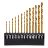 Drillpro 13Pcs Jeu de forets hélico daux Forets individuels 1/16 "-1/4" Jeu de forets à tige hexagonale Revêtement en ti