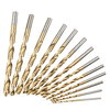 Drillpro 13Pcs Jeu de forets hélico daux Forets individuels 1/16 "-1/4" Jeu de forets à tige ronde Revêtement en titane