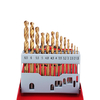 Drillpro 13Pcs M2 HSS 6542 Foret hélico dal Set 1-6.5mm Titane Enduit Drill Bit avec boîte en métal pour le bois de fora