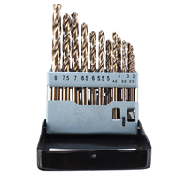 Drillpro 13Pcs M35 Jeu de forets au cobalt 2-8mm HSS-Co Jobber Longueur Forets hélico daux avec boîtier en métal pour le