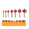 Drillpro 1/4 pouce tige 90 degrés V Type routeur peu bord formant biseau travail du bois fraise pour bois Bits