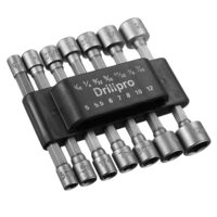 Drillpro 14pcs 1/4 Pouces Tige Hex Energie Ecrou Foret Driver Fixé Prise Métrique SAE Vis de Clé