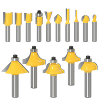 Drillpro 15 pièces 8mm tige de toupie ensemble de mèches coupe fraise droite pour bits de bois coupe en carbure de tungs