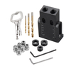 Drillpro 15 pièces Kit de gabarit de trou de poche 6/8 / 9.5mm Guide de forage dangle avec forets revêtus de titane