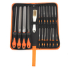 Drillpro 16 / 18Pcs Limes en acier au carbone Set Flat / Triangle / Demi-rond / Ronde Lime et aiguille,  Soft Poignée cao