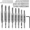 Drillpro 17 pièces perceuse à charnière à bois à tige hexagonale ensemble de forets à centrage automatique pour trous de