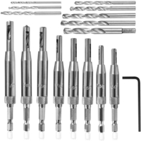 Drillpro 17 pièces perceuse à charnière à bois à tige hexagonale ensemble de forets à centrage automatique pour trous de