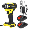 Drillpro 18V Tournevis électrique sans balais 3 lumières Tournevis rechargeable 3 vitesses avec 1 ou 2 pièces Batterie