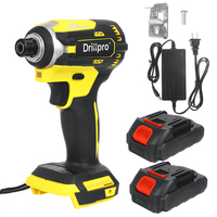Drillpro 18V Tournevis électrique sans balais 3 lumières Tournevis rechargeable 3 vitesses avec 1 ou 2 pièces Batterie