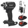 Drillpro 18V Tournevis électrique sans balais 3 lumières Tournevis rechargeable 3 vitesses avec 1 ou 2 pièces Batterie