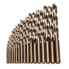 Drillpro 19pcs 1-10mm HSS M35 Jeu de forets hélico daux en cobalt pour le forage du bois en métal