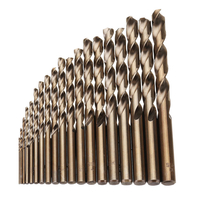 Drillpro 19pcs 1-10mm HSS M35 Jeu de forets hélico daux en cobalt pour le forage du bois en métal