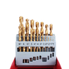 Drillpro 19Pcs M2 HSS 6542 Foret hélico dal Set 1-10mm Foret en titane revêtu avec boîte en métal pour le perçage du boi