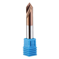 Drillpro 2 cannelures fraise à chanfreiner 90 degrés 4/6/8/10 / 12mm HRC45 acier tungstène AlTiN revêtement fraiseuse