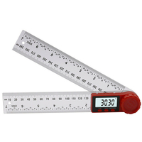 Drillpro 2 en 1 200 / 300mm Règle dangle numérique transparente 360 ° LCD Affichage Inclinomètre Goniomètre à élect