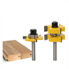 Drillpro 2 pièces 8mm tige langue rainure joint routeur bits trois dents type T assembler fraise pour bois outils de cou