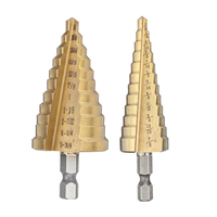 Drillpro 2 pièces HSS foret à cône étagé revêtu de titane 3 / 16-7 / 8 et 1 / 4-1-3 / 8 pouces coupe-trou à tige hexagon