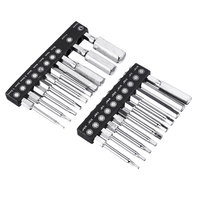 Drillpro 20pcs 60mm H1.5-H12 Tournevis À Tête Hexagonale Embout 1/4 Pouce Hex Shank Métrique Pouce Magnétique Tournevis