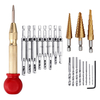 Drillpro 21Pcs Charnière à centrage automatique Tapper Core Foret Step Drill Set avec poinçon central automatique pour l