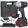 Drillpro 21V 520 Nm Clé à chocs sans balai US Prise LED Lampe de travail Rechargeable Outil dentretien du bois avec